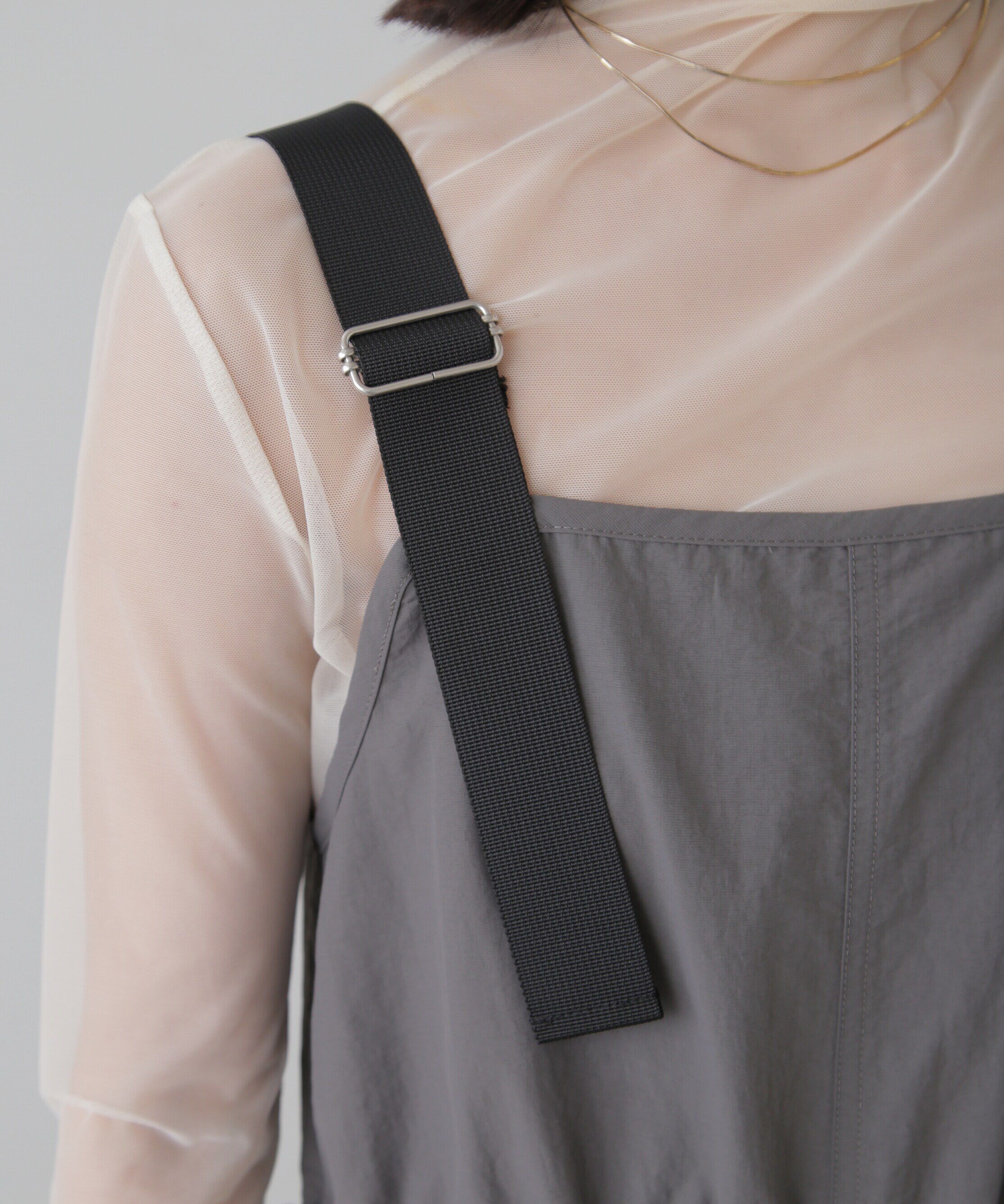  「ウエストドロストナイロンジャンパースカート」|ワンピース|