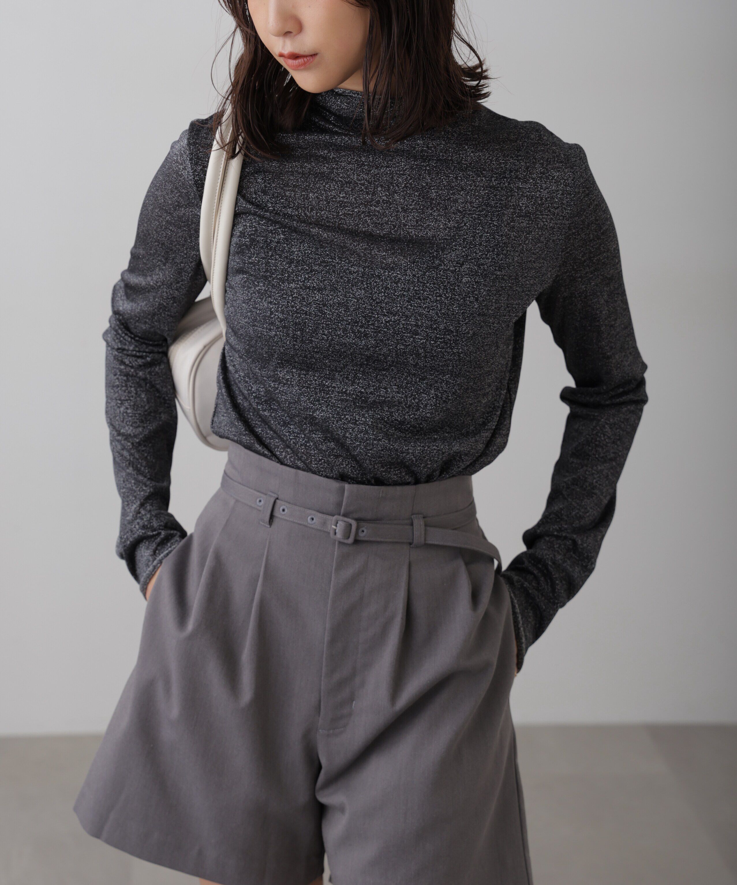  「シアーラメハイネックカットソー」|Tシャツ・カットソー|