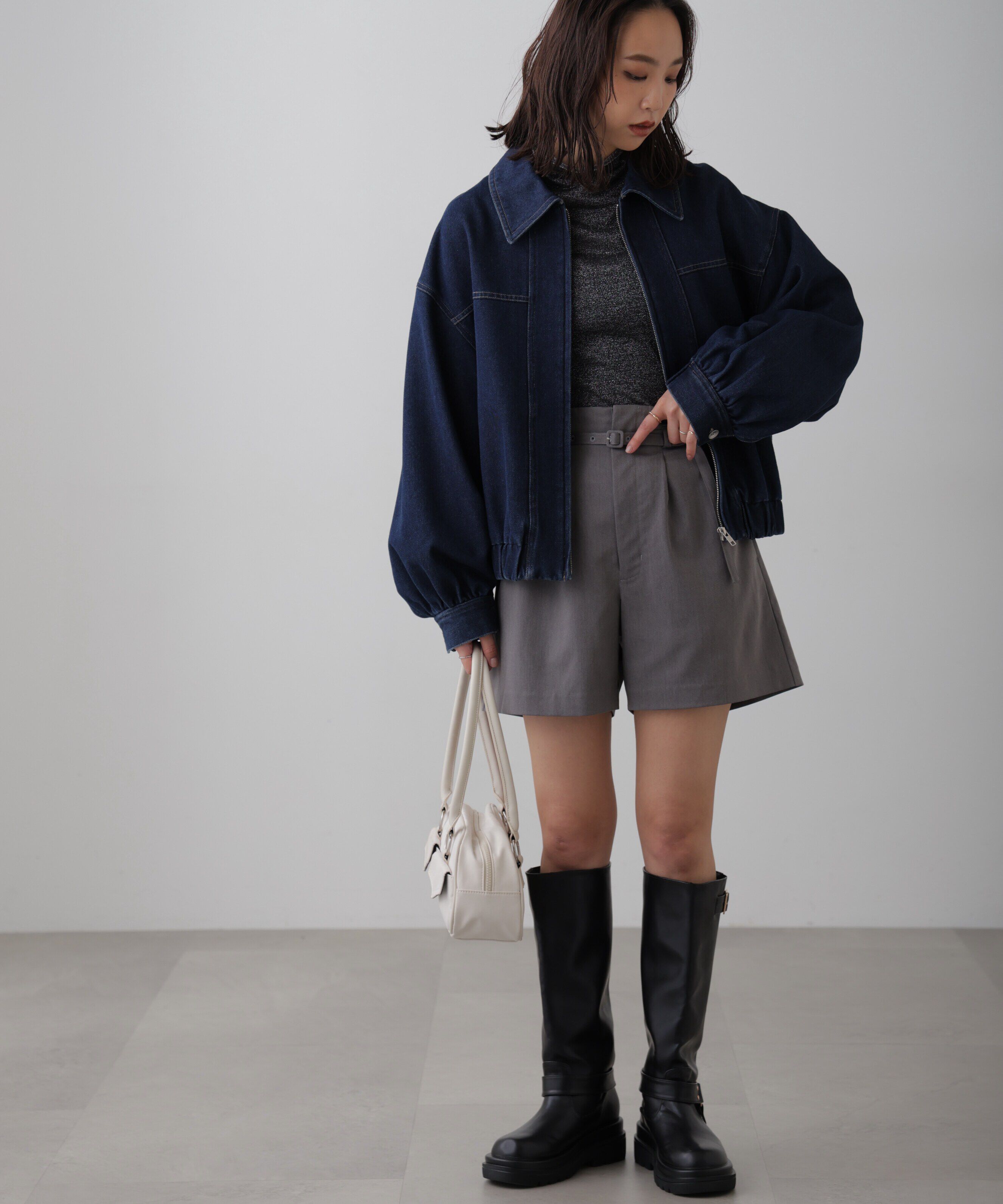  「シアーラメハイネックカットソー」|Tシャツ・カットソー|