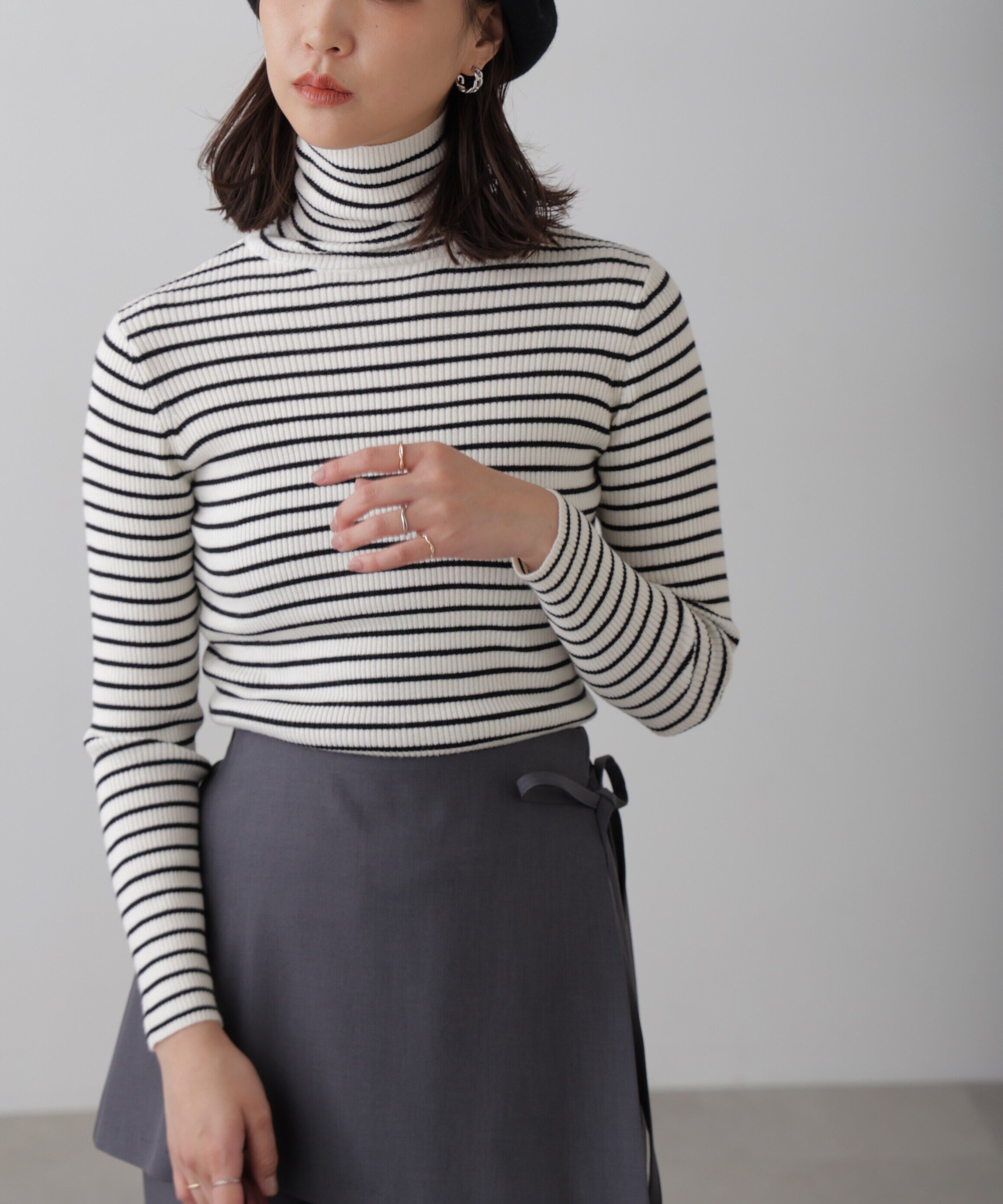  「タートルネックリブニット」|ニット・セーター|オフ&times;ブラッ  1