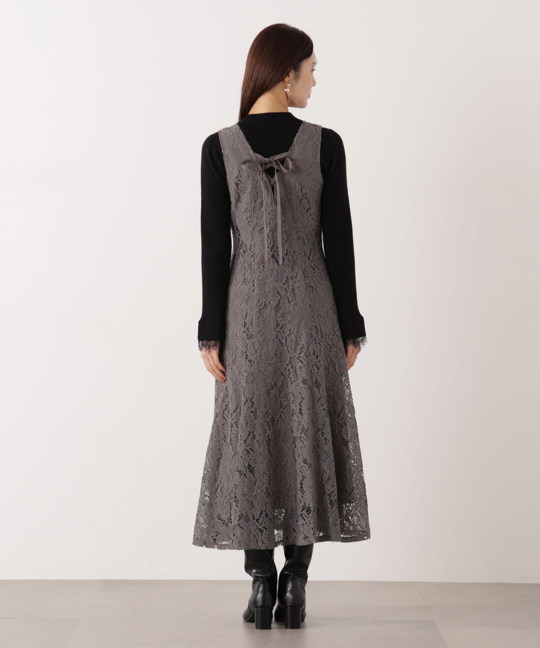 PROPORTION BODY DRESSING「Vネックレースジャンスカ 26SS」|ワンピース|