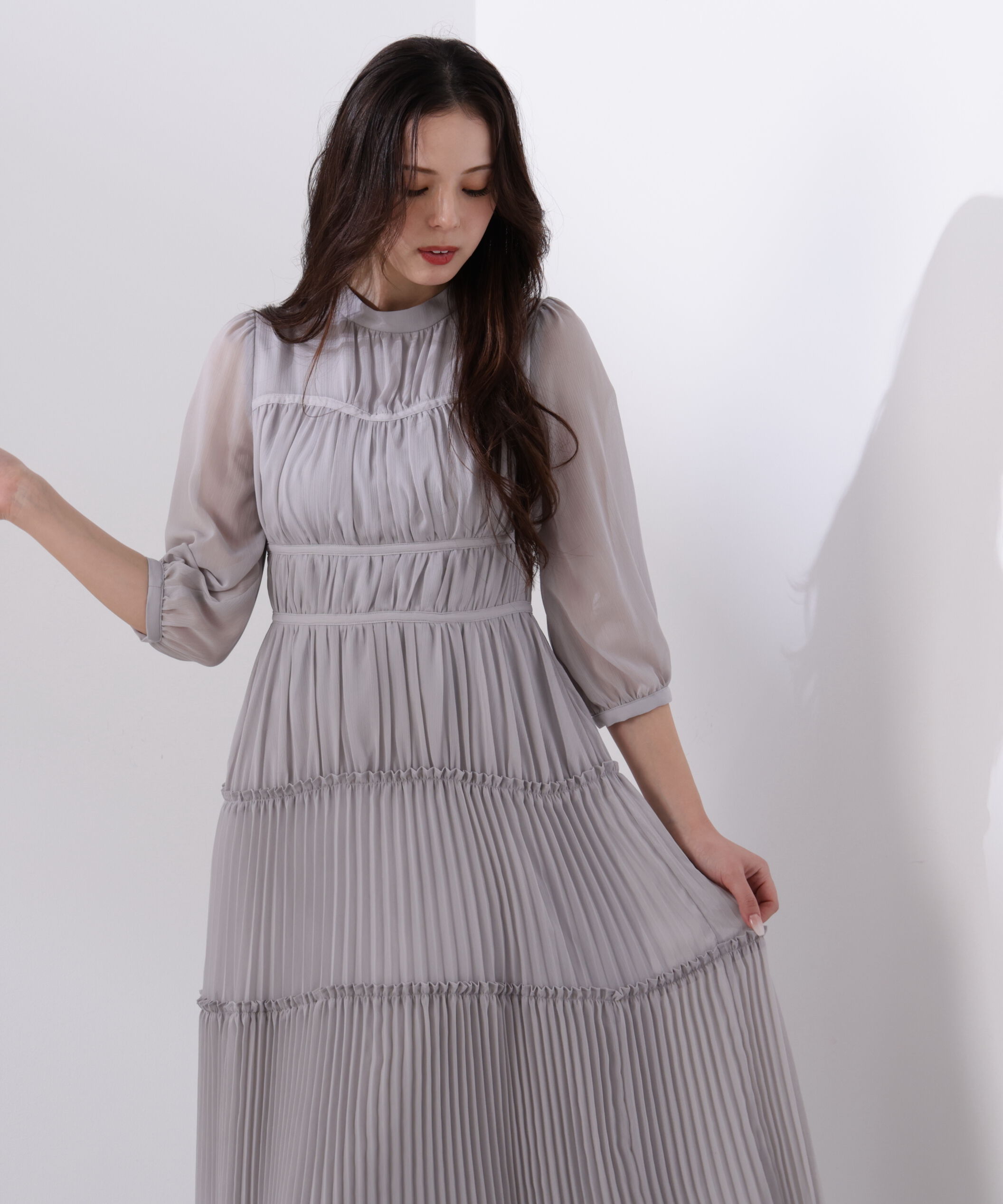 PROPORTION BODY DRESSING「＜L＞ピンタックロングワンピース　26SS」|ワンピース|