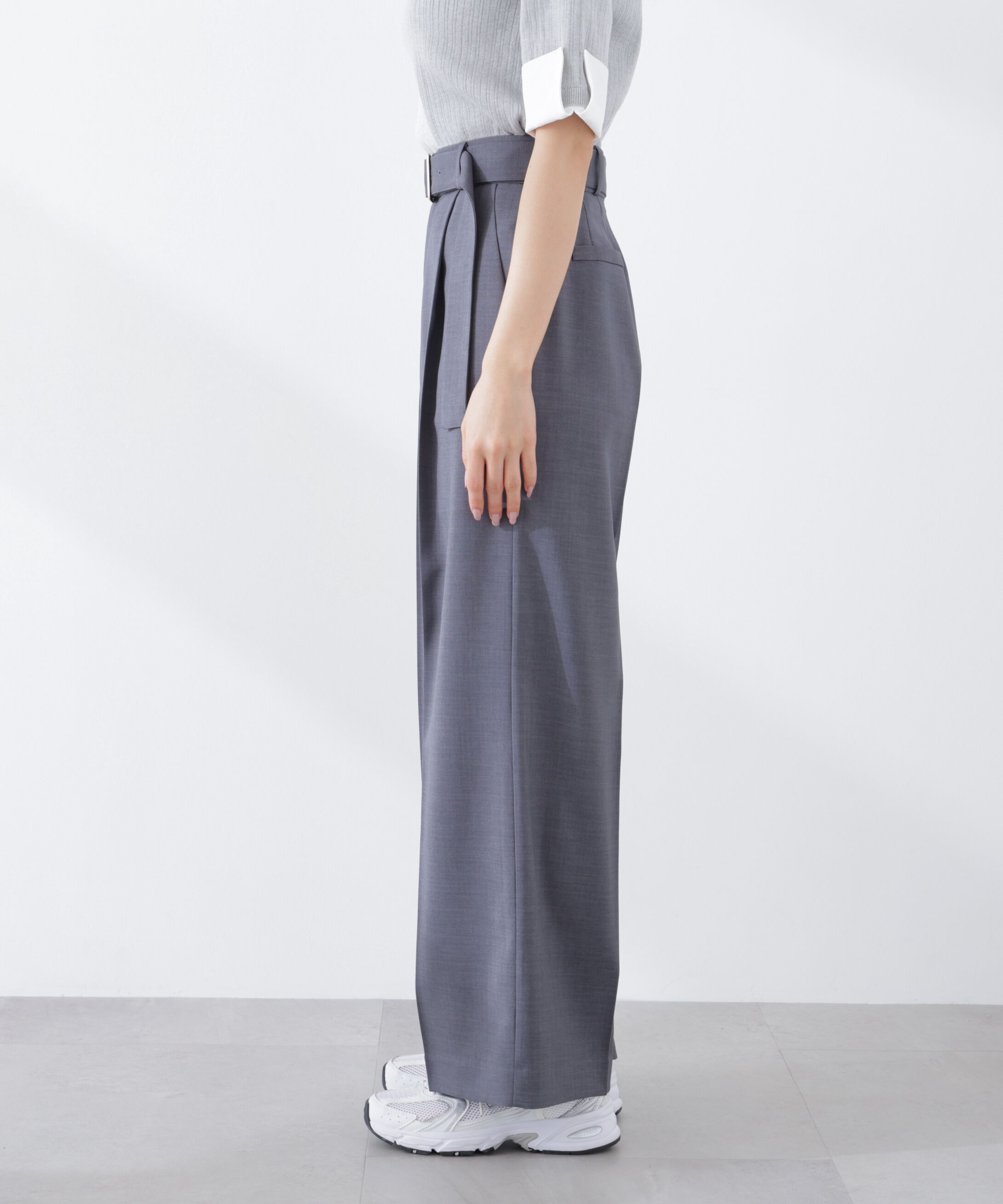 PROPORTION BODY DRESSING「＜ウォッシャブル＞ベルト付きタックワイドパンツ　26SS」|その他|