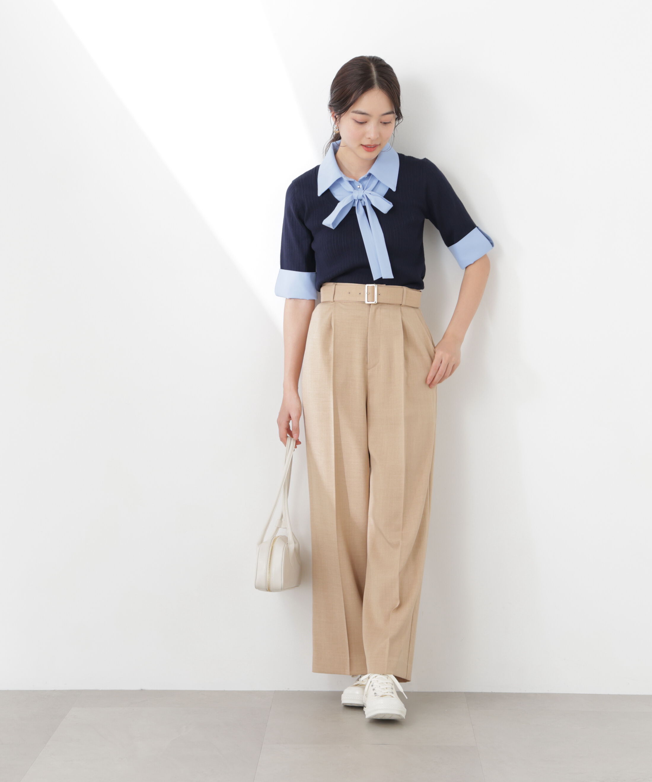 PROPORTION BODY DRESSING「＜ウォッシャブル＞ベルト付きタックワイドパンツ　26SS」|その他|