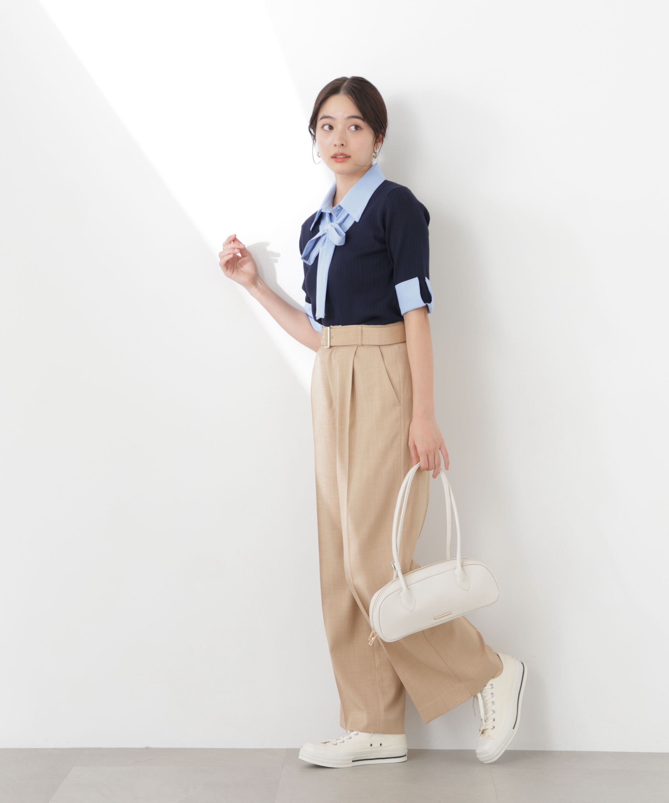 PROPORTION BODY DRESSING「＜ウォッシャブル＞ベルト付きタックワイドパンツ　26SS」|その他|