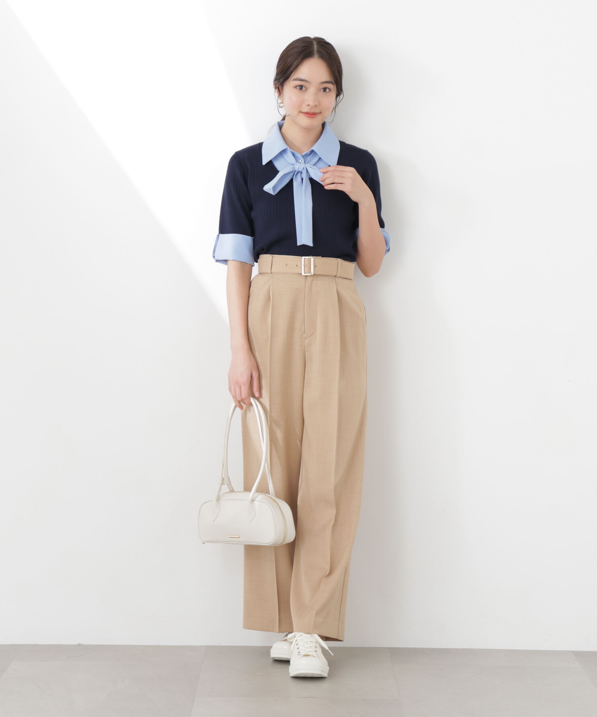 PROPORTION BODY DRESSING「＜ウォッシャブル＞ベルト付きタックワイドパンツ　26SS」|その他|