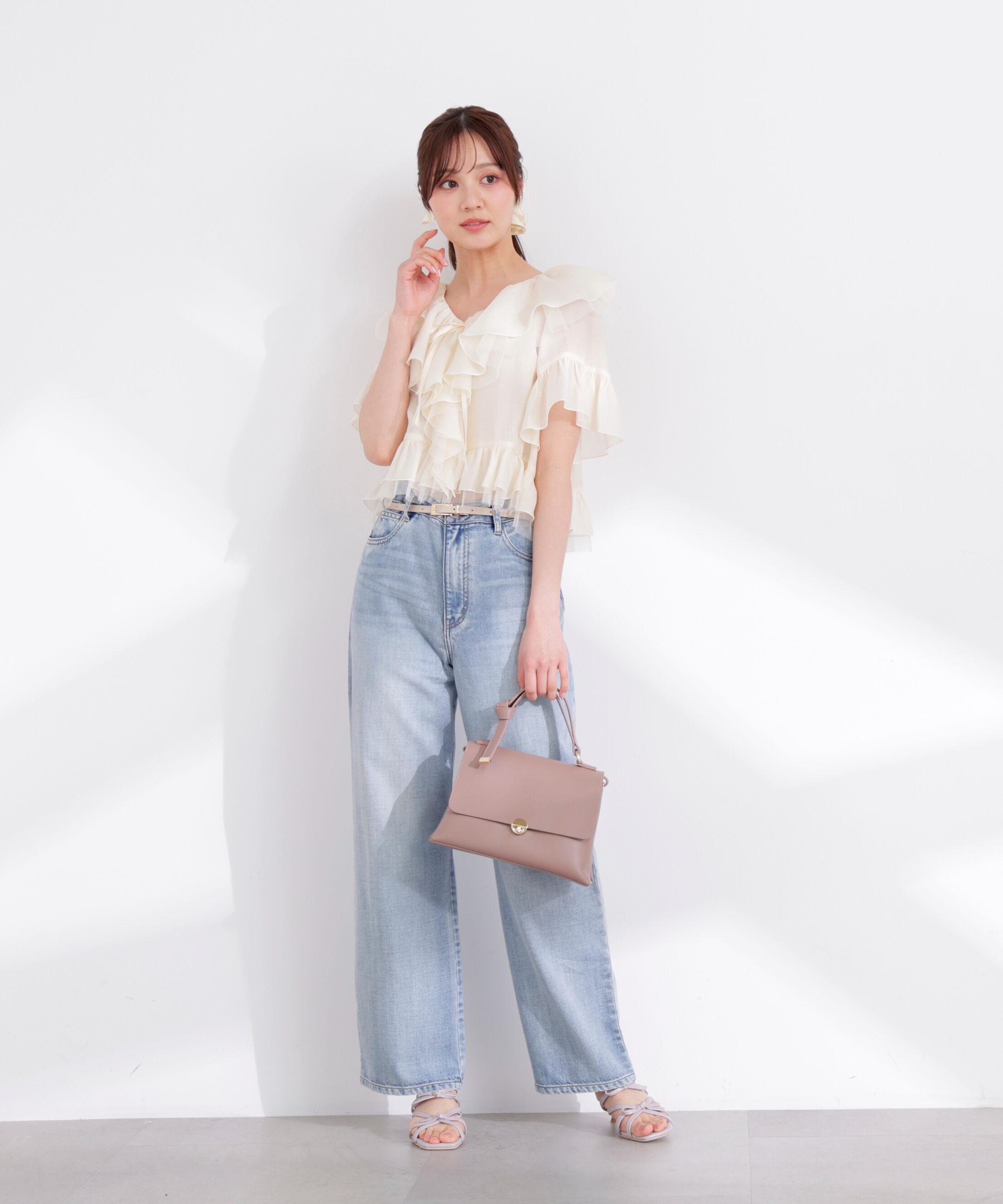 PROPORTION BODY DRESSING「チュール付きラッフルブラウス 26SS」|シャツ・ブラウス|