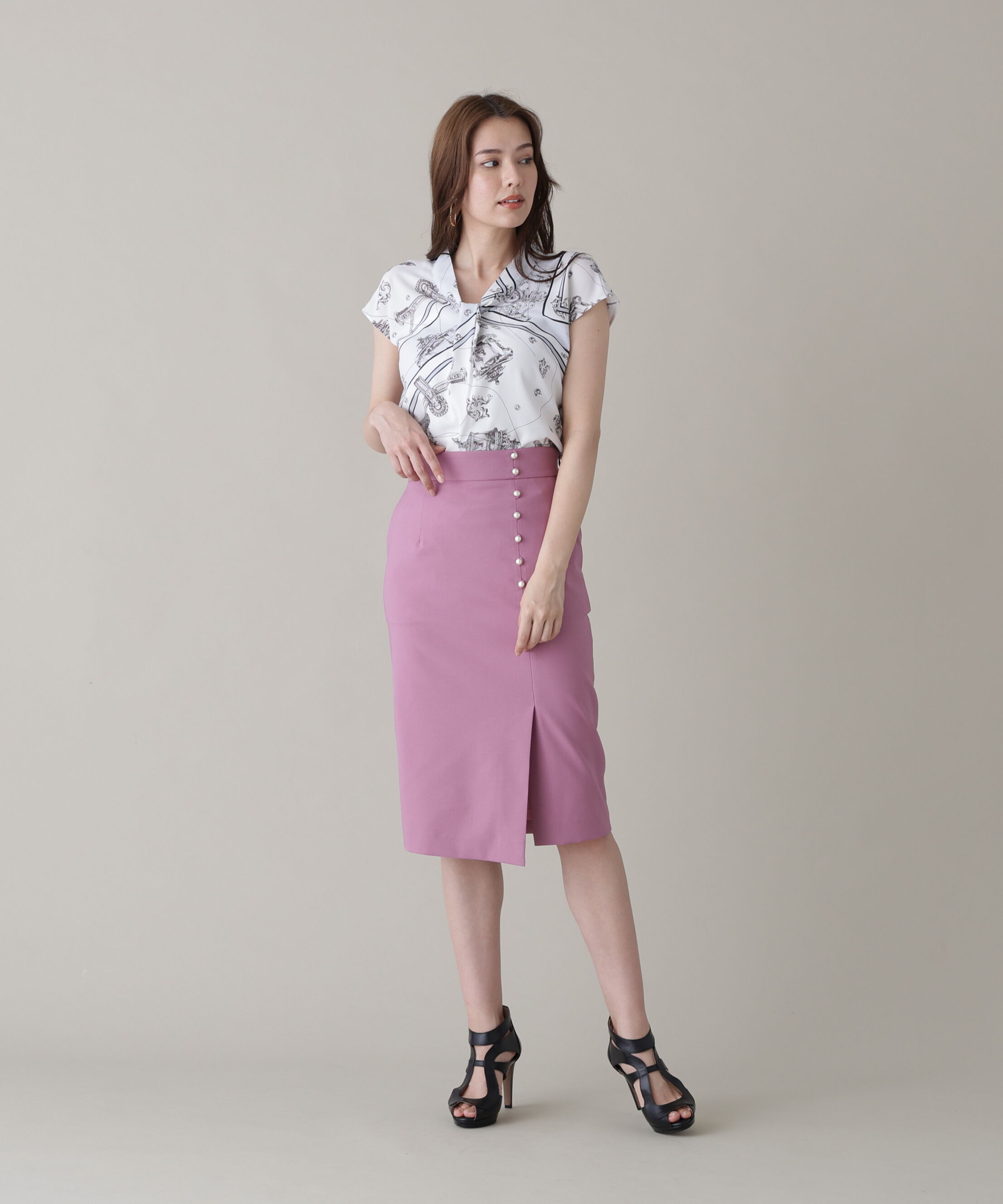  「<追加生産予約>バロックスカーフプリントブラウス」|シャツ・ブラウス|