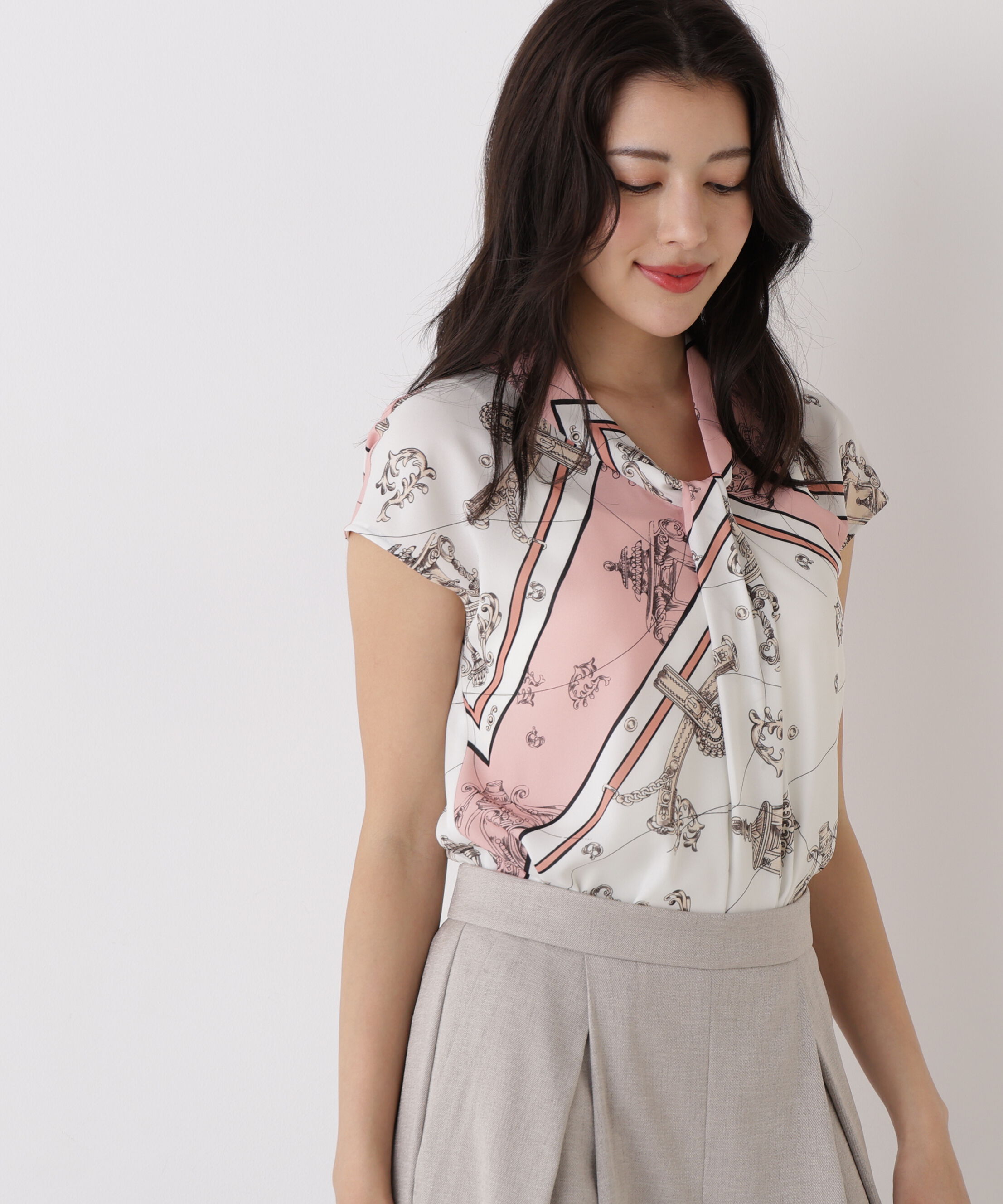  「<追加生産予約>バロックスカーフプリントブラウス」|シャツ・ブラウス|