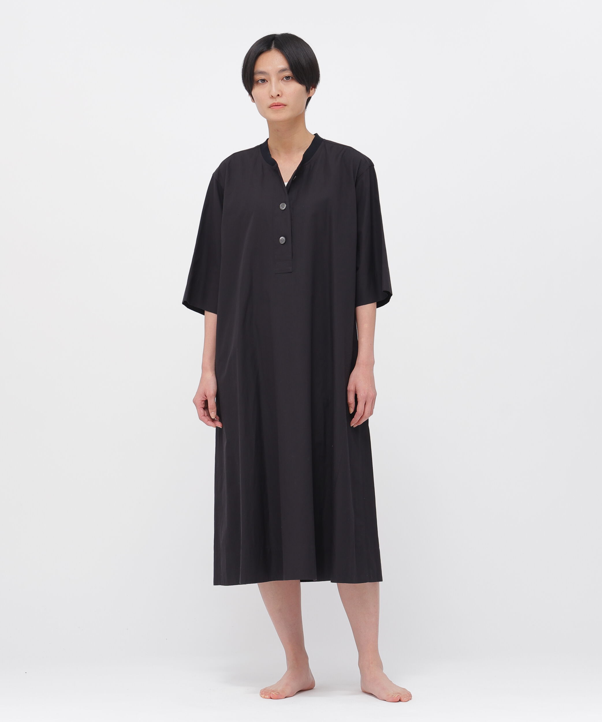 MARGARET HOWELL HOUSEHOLDGOODS「COTTON LINEN POPLIN DRESS」|ワンピース|CHARCOAL3