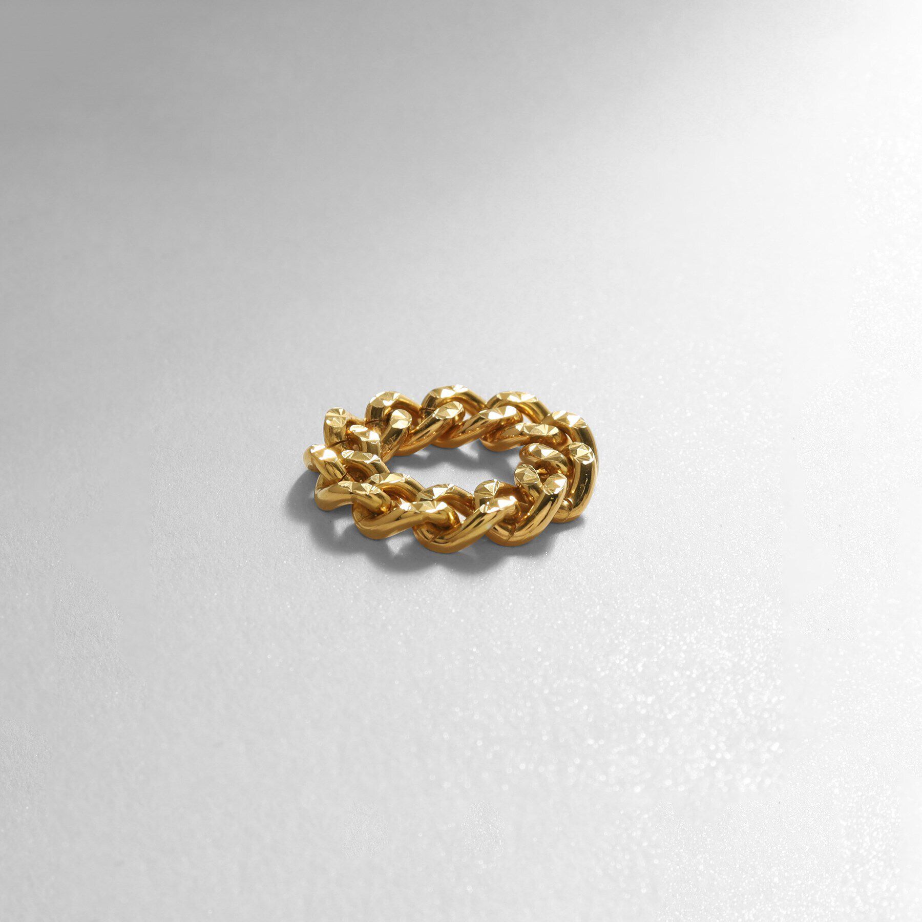 COCOSHNIK ONKITSCH「シルバー チェーンリング スパークルカットL GP」|リング|