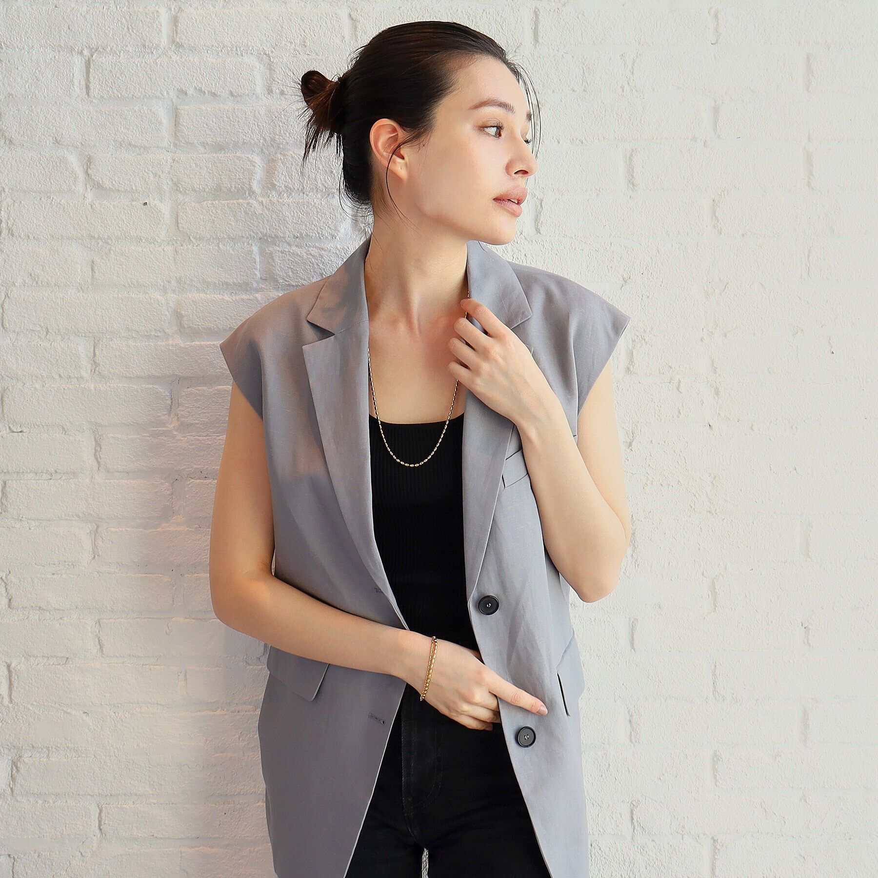 COCOSHNIK ONKITSCH「シルバー コンビネーションチェーン オーバルボール シリンダー ブレスレット GP」|ブレスレット・バングル|