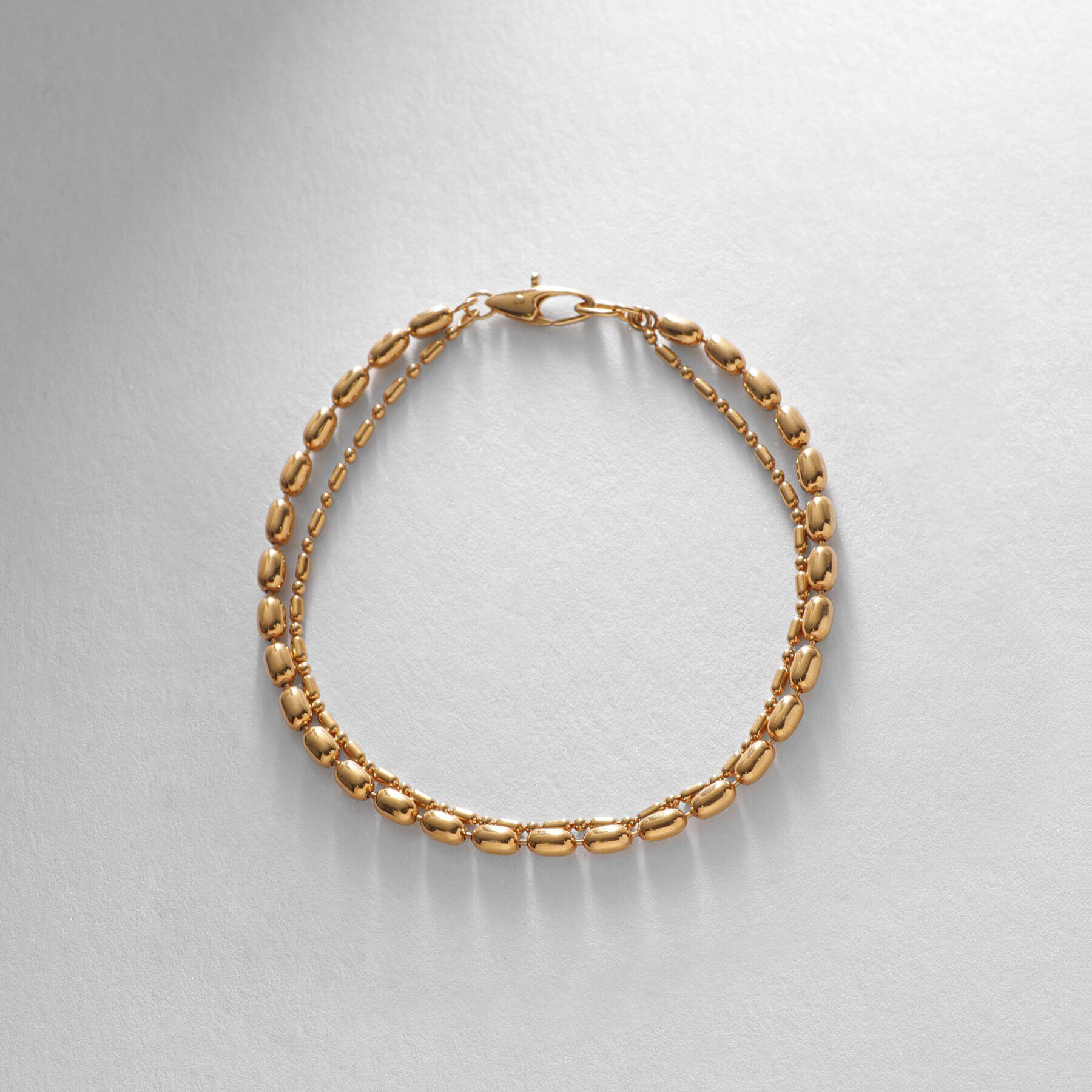 COCOSHNIK ONKITSCH「シルバー コンビネーションチェーン オーバルボール シリンダー ブレスレット GP」|ブレスレット・バングル|