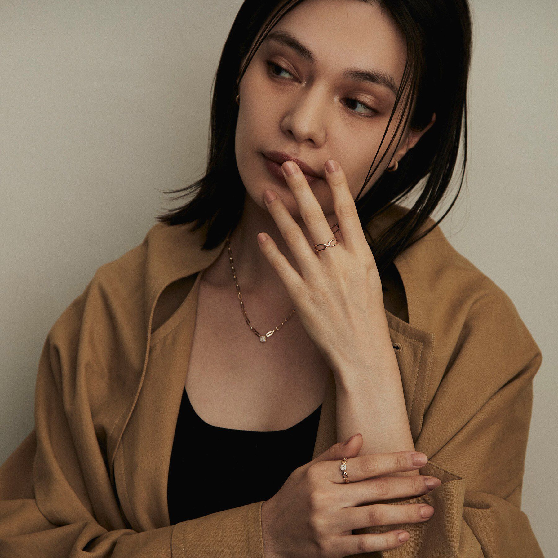 COCOSHNIK「K10フォークドブリッジ リング」|リング|