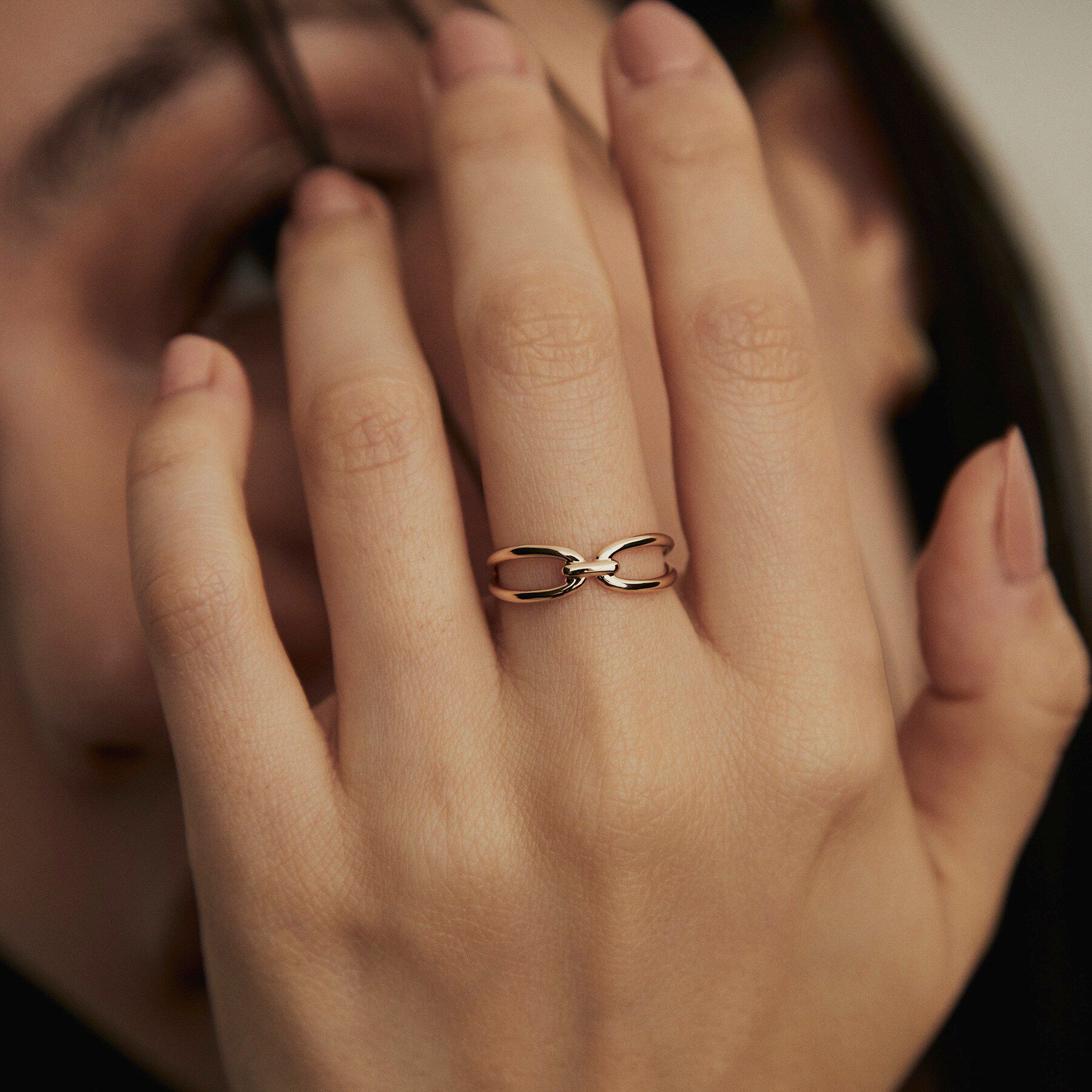 COCOSHNIK「K10フォークドブリッジ リング」|リング|