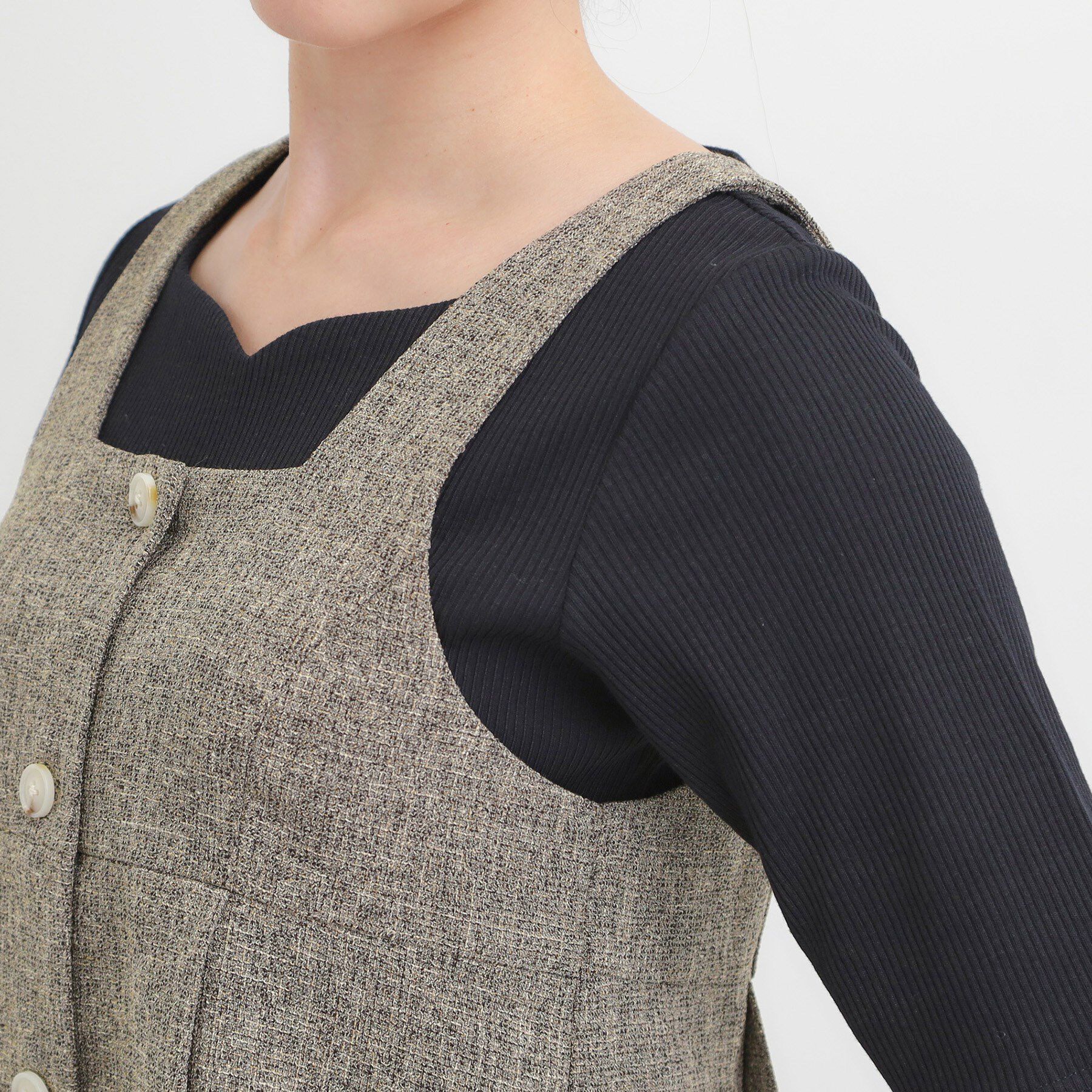 SHOO･LA･RUE「【2点セット】着るだけで決まる クラシカルなツイード調セットアップ」|スーツ|