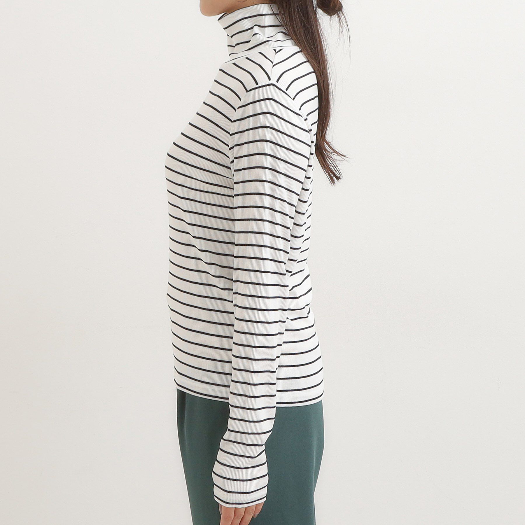 SHOO･LA･RUE「【S-LL/吸湿発熱】なめらかとろみ インナータートル」|Tシャツ・カットソー|