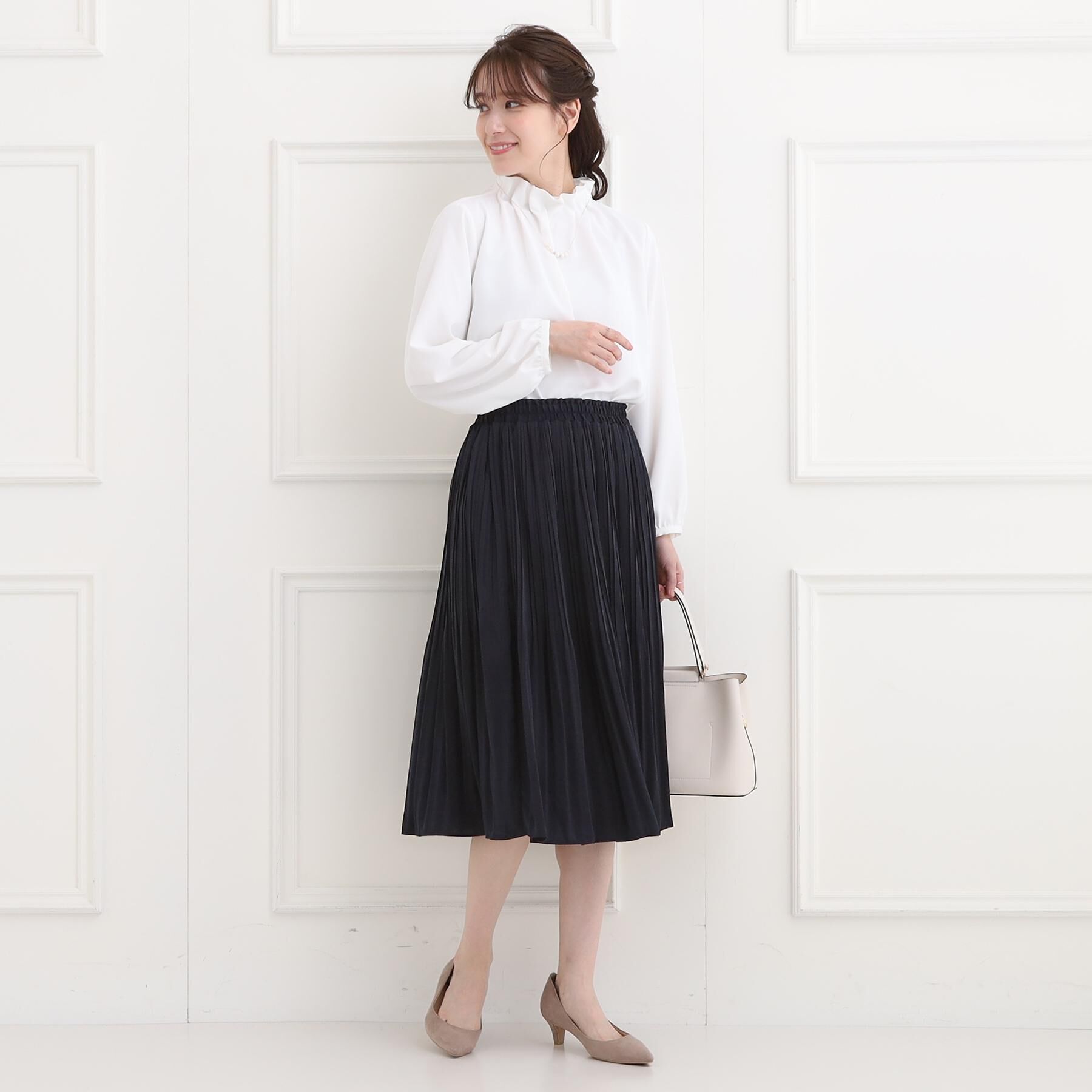 SHOO･LA･RUE「【洗濯機可/着丈選べる】オンにもオフにも 軽やかプリーツスカート」|スカート|