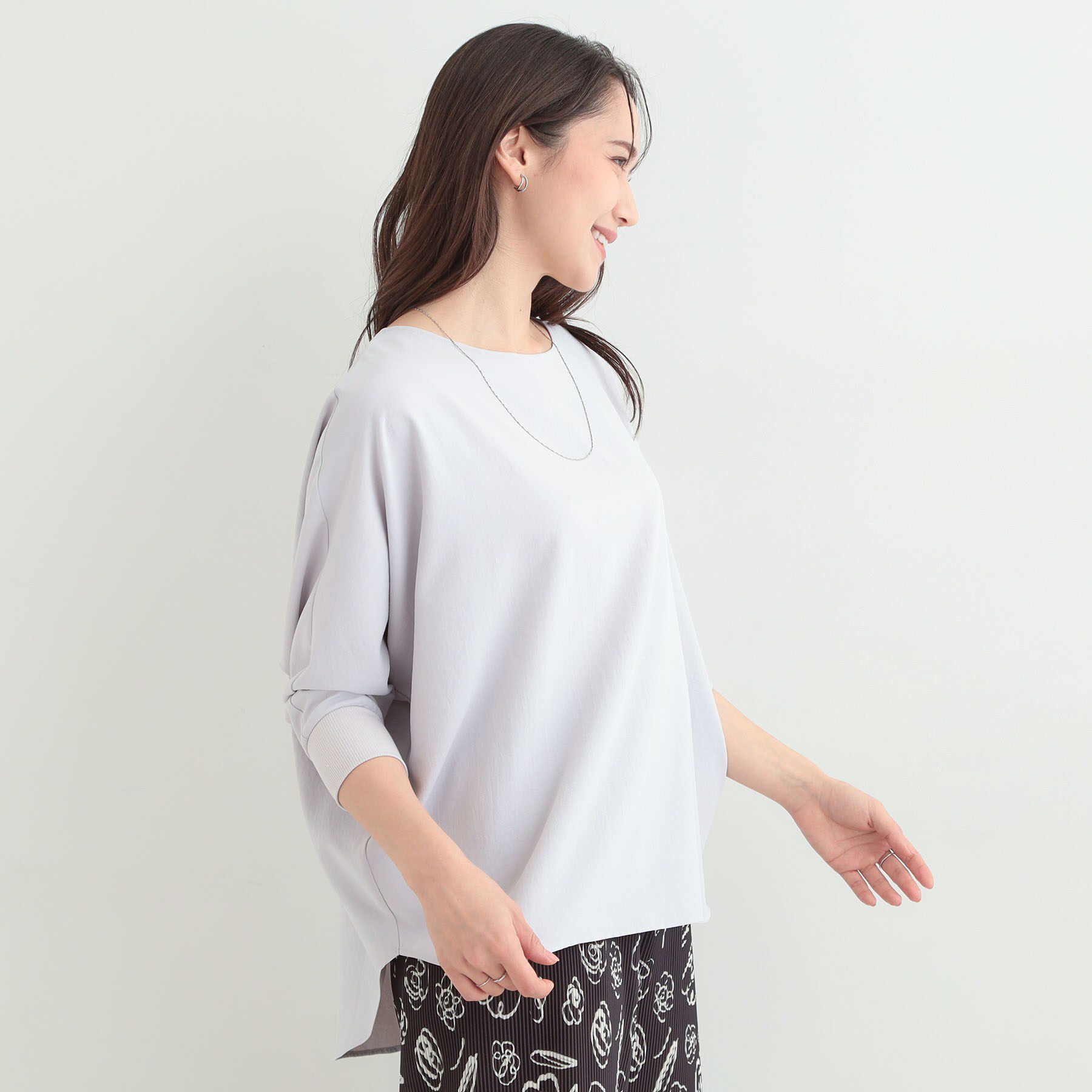 SHOO･LA･RUE「【着丈選べる/体型カバー/洗濯機可】さらさらとろん ドルマンブラウス」|シャツ・ブラウス|