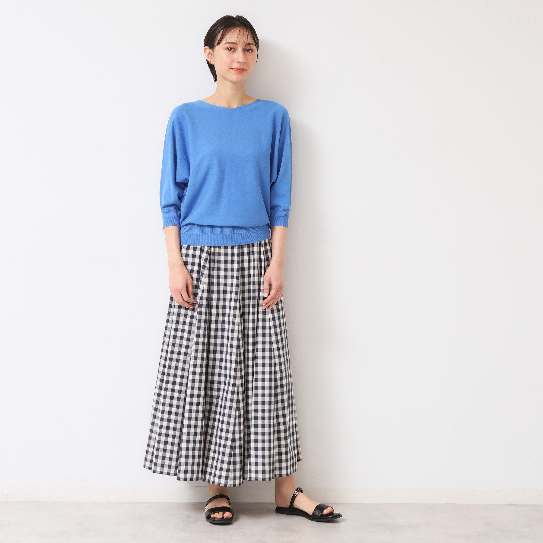 Dessin「【選べる7色展開・洗える】後ろボタンニットプルオーバー七分袖（XS～L）」|ニット・セーター|