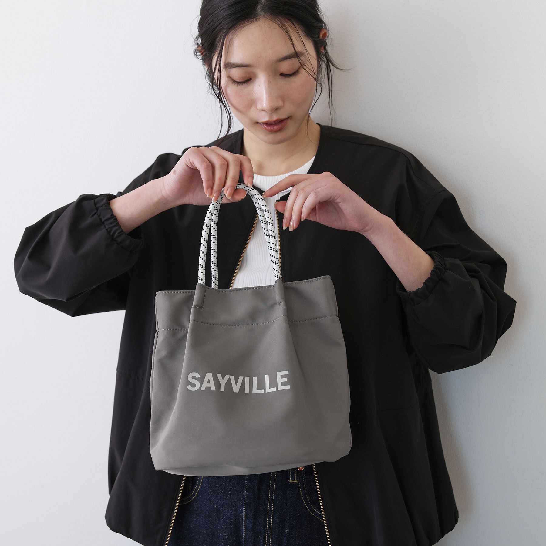 Dessin「【2WAY/軽量】コードハンドルミニトート」|トートバッグ|チャコールグレー(0