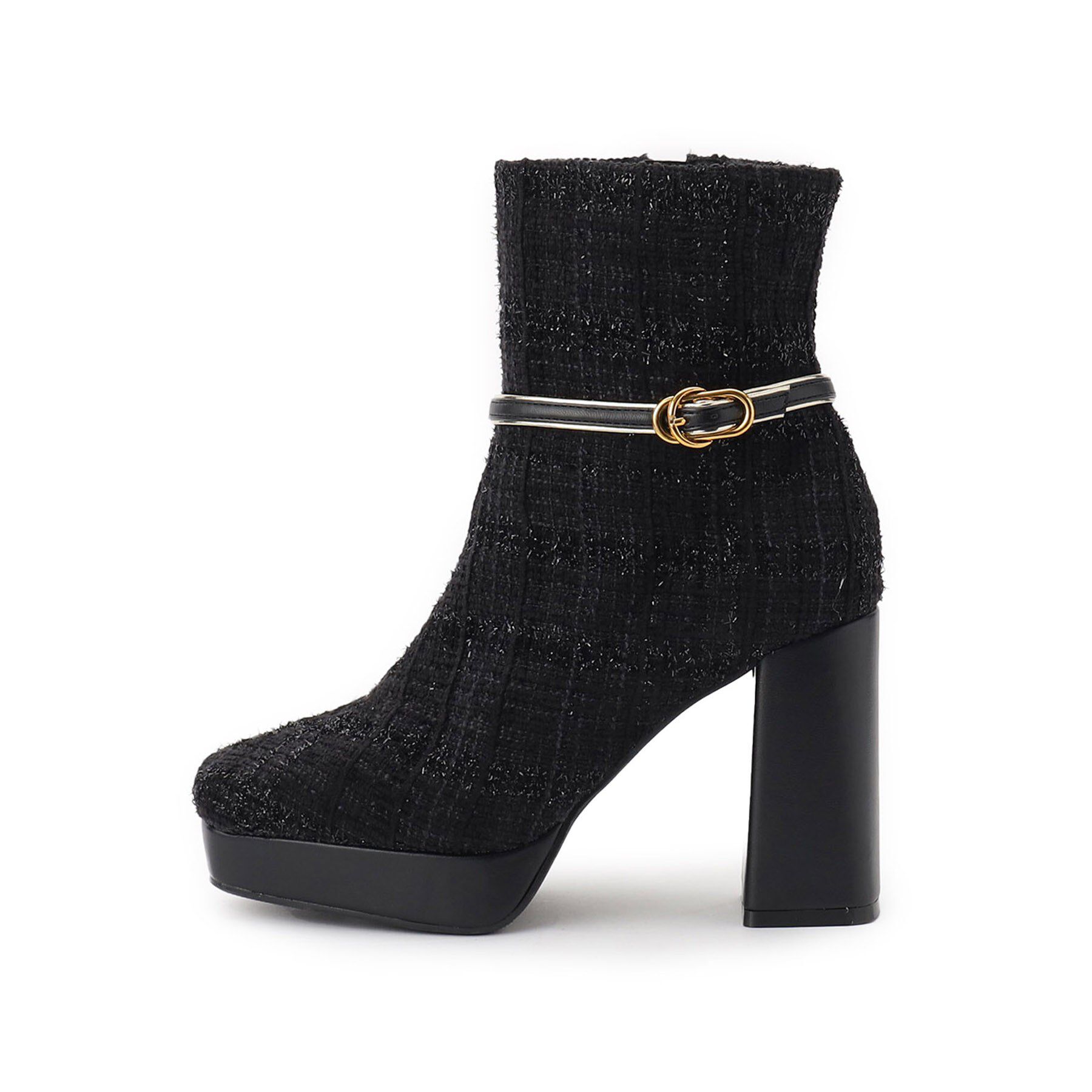 ESPERANZA「【EC先行販売】スクエアツイードショートブーツ」|ショートブーツ|