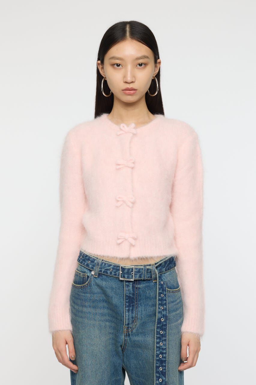MOUSSY「FRONT RIBBON カーディガン」|ニット・セーター|