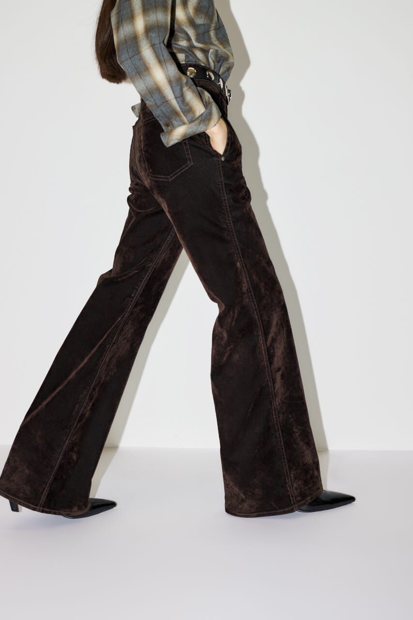 MOUSSY「VELVET LONG LEG フレア」|デニム|