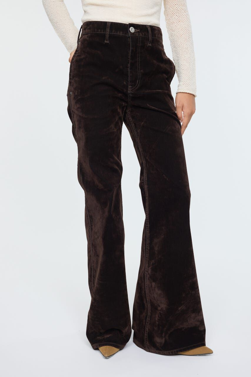 MOUSSY「VELVET LONG LEG フレア」|デニム|