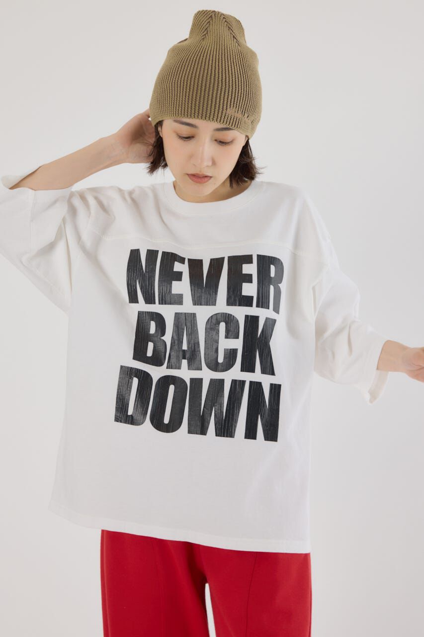 RODEO CROWNS「メッセージ5分袖Tシャツ」|Tシャツ・カットソー|O/WHT1