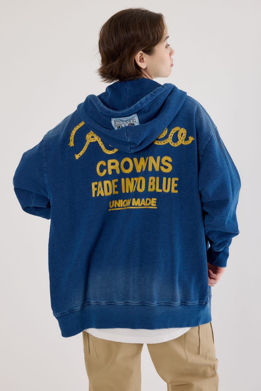 RODEO CROWNS「インディゴ裏毛ビッグジップパーカー」|パーカー|BLU