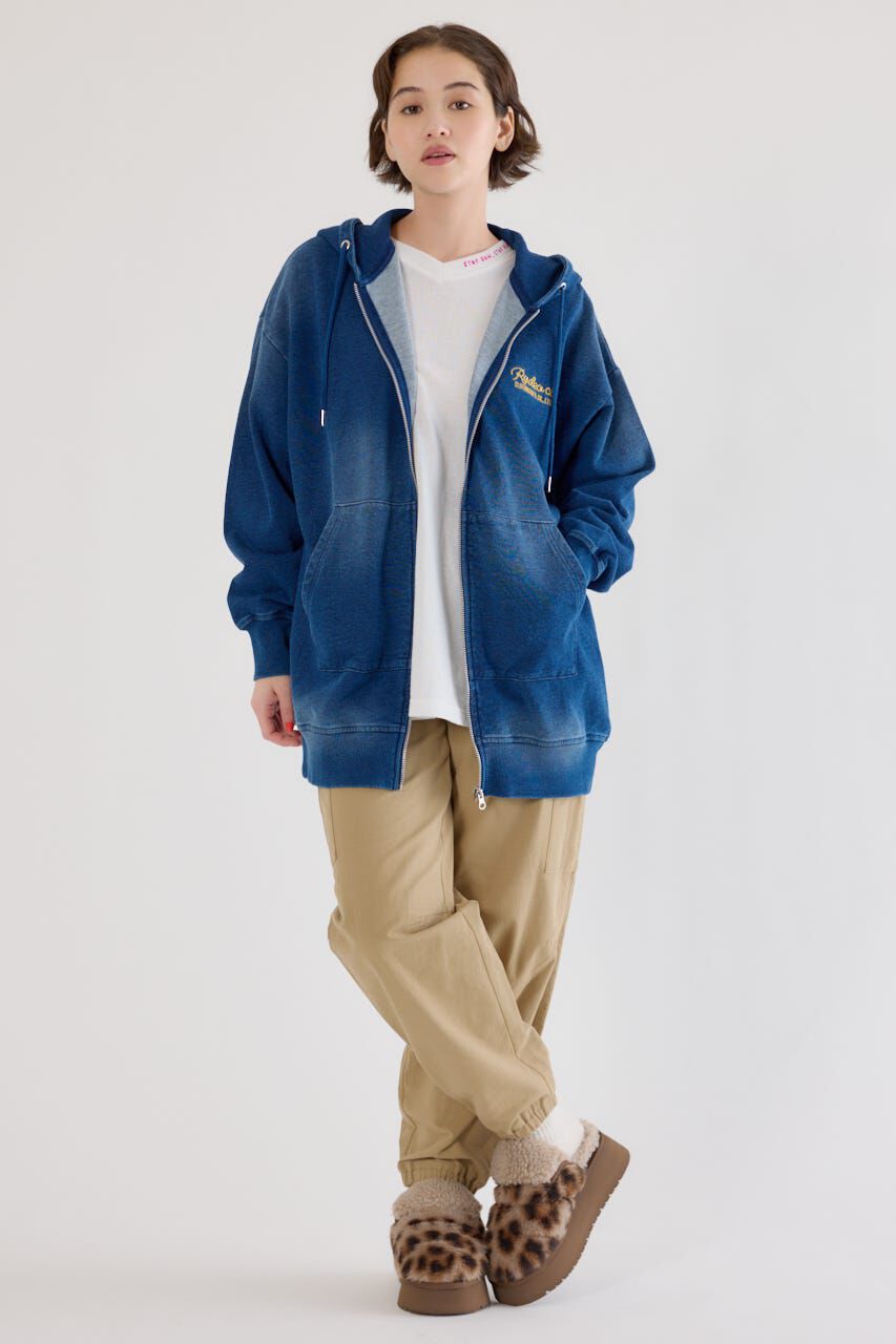 RODEO CROWNS「インディゴ裏毛ビッグジップパーカー」|パーカー|