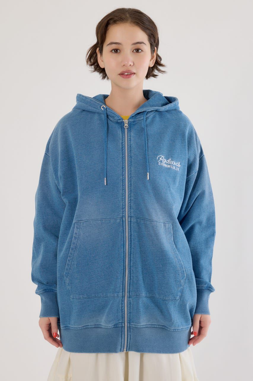 RODEO CROWNS「インディゴ裏毛ビッグジップパーカー」|パーカー|