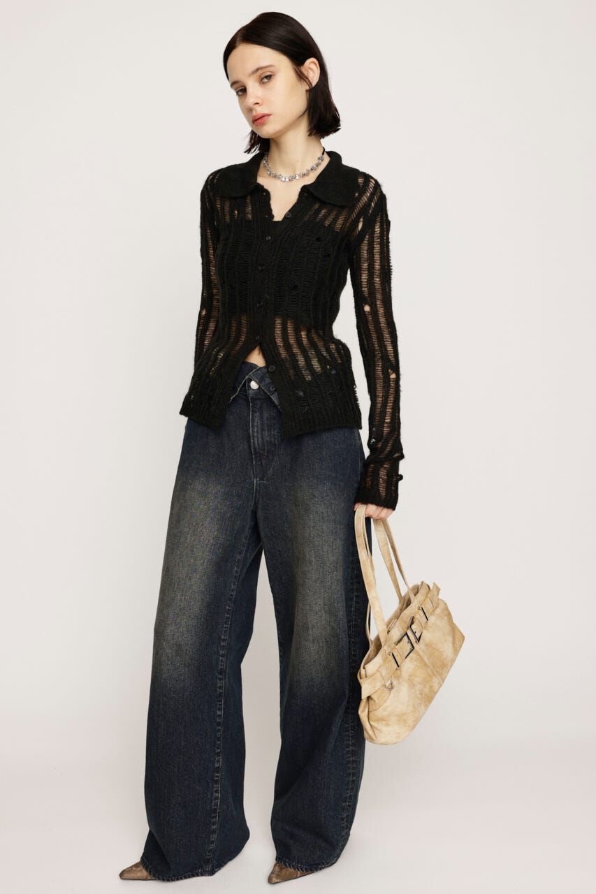 SLY「DAMAGE KNIT カーディガン」|カーディガン|