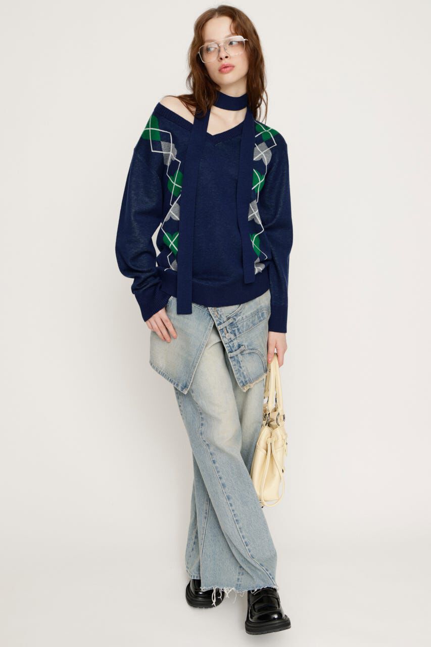 SLY「ARGYLE JQ トップス」|ニット・セーター|