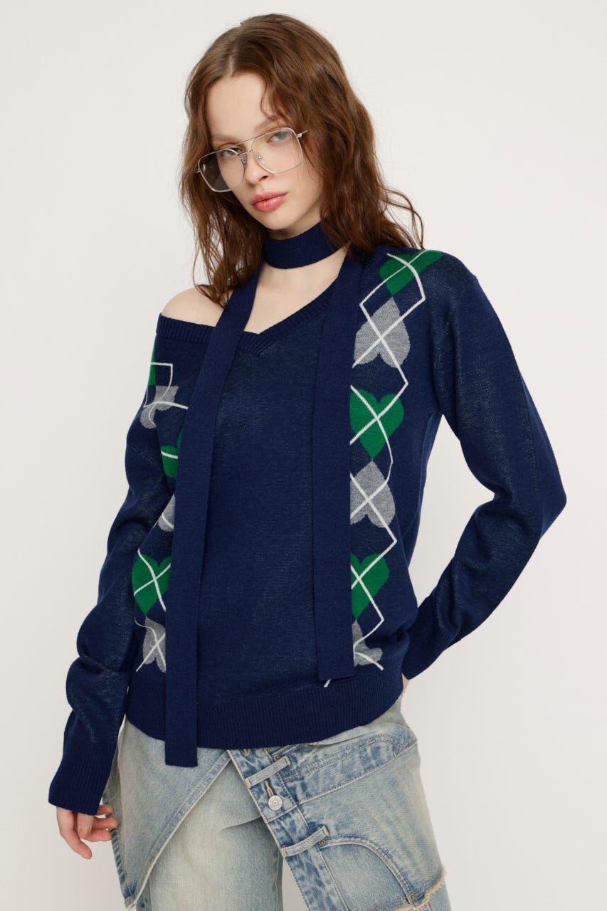 SLY「ARGYLE JQ トップス」|ニット・セーター|