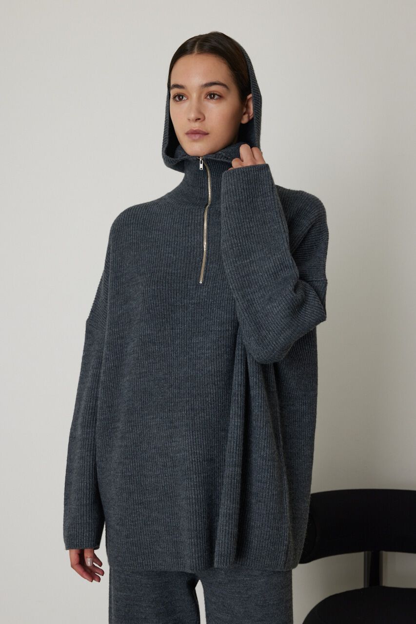 RIM.ARK 「Hood over knit tunic」|ニット・セーター|C.GRY