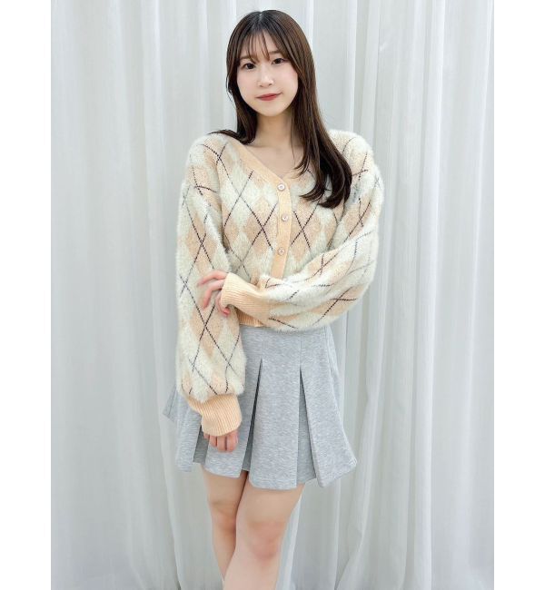 dazzlin「アーガイルオーバーニットトップス」|カーディガン|