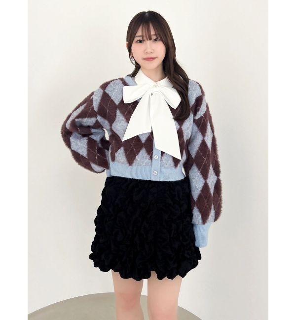 dazzlin「アーガイルオーバーニットトップス」|カーディガン|