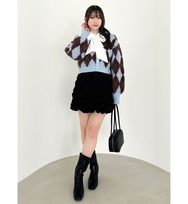dazzlin「アーガイルオーバーニットトップス」|カーディガン|