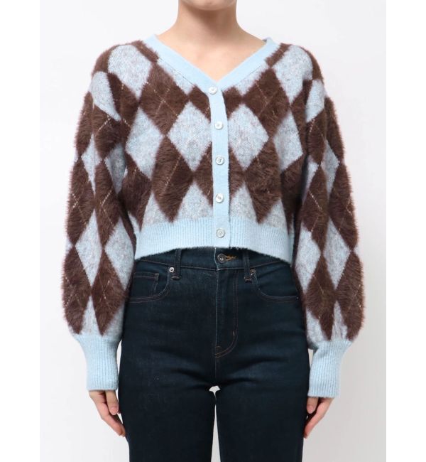 dazzlin「アーガイルオーバーニットトップス」|カーディガン|