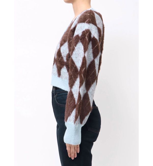 dazzlin「アーガイルオーバーニットトップス」|カーディガン|