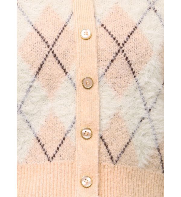 dazzlin「アーガイルオーバーニットトップス」|カーディガン|