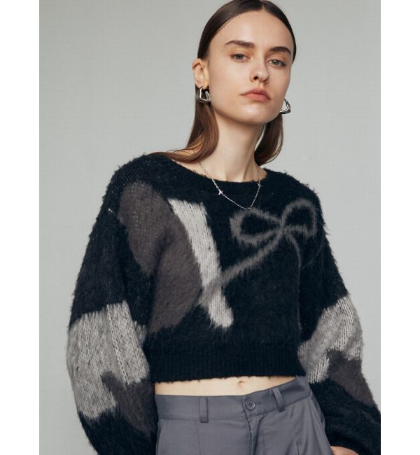 EMODA「ショートルーズジャガードニット」|ニット・セーター|