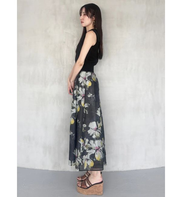 MERCURYDUO「フラワータックフレアスカート」|スカート|