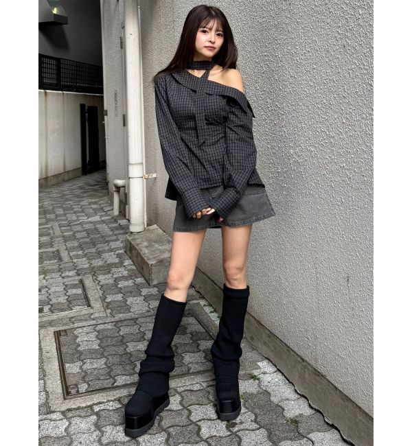 MURUA「ルージーソックブーツ」|ロングブーツ|