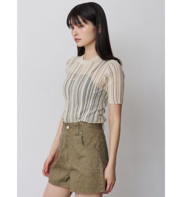 MURUA「シアーストライプニット」|ニット・セーター|