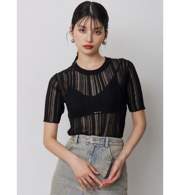 MURUA「シアーストライプニット」|ニット・セーター|