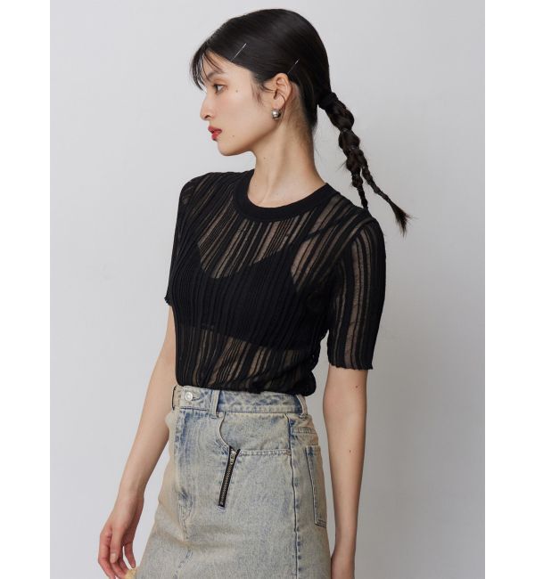 MURUA「シアーストライプニット」|ニット・セーター|