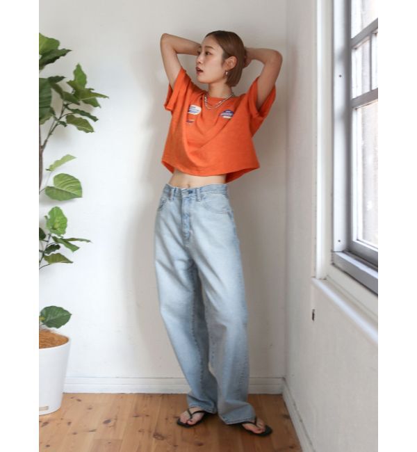 Ungrid「エンブロイダリーダメージロゴTee」|Tシャツ・カットソー|